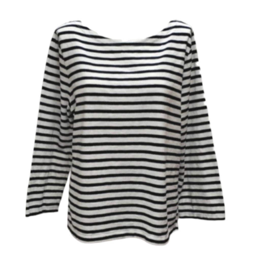 J. Crew Boat Neck Striped Long Sleeve Top Size XL